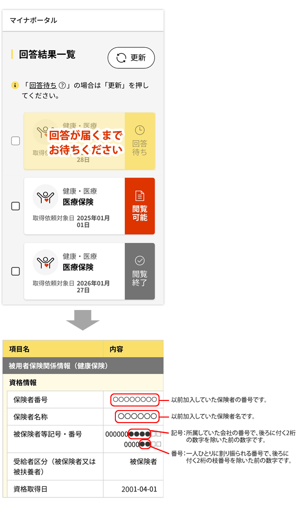 「回答結果一覧」を確認